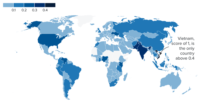 Which countries use the most cryptocurrency?